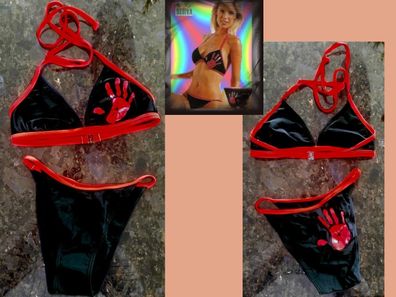 Sexy Miss Damen Girly Neckholder Bikini Top Slip Hand 34 40 Sunya schwarz rot