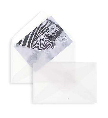 100 Transparente Briefumschläge im Format 62 x 98 mm mit Nassklebung
