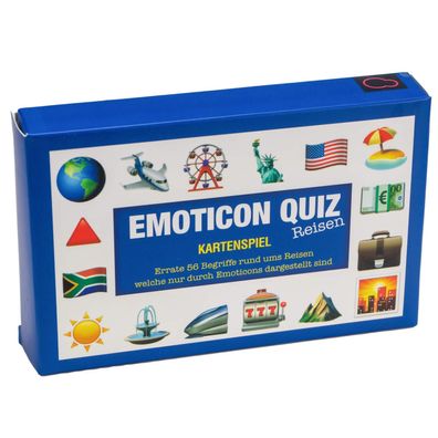 Emoticon Quiz Kartenspiel - Errate Begriffe rund ums Reisen durch Emoticons