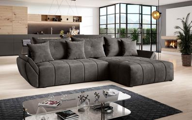 FURNIX Ecksofa Calvani Schlaffunktion Bettkasten Kissen Couch Sofa L-Form EN 25