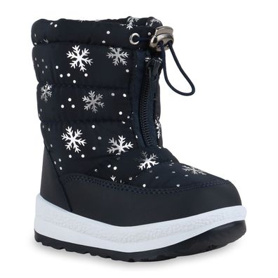 VAN HILL Kinder Warm Gefütterte Winter Boots Metallic Stiefel Prints Schuhe 836091