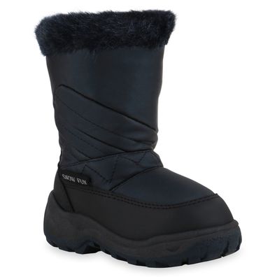 VAN HILL Kinder Warm Gefütterte Winter Boots Bequeme Kunstfell Schuhe 836086