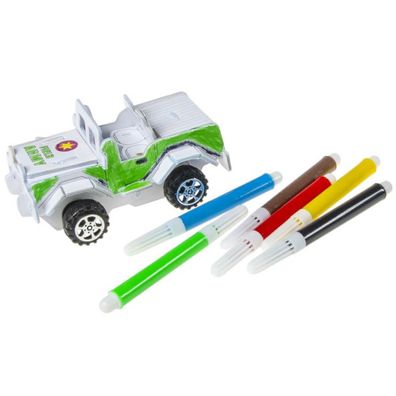 Rückzug Spielzeugauto selbst bauen und bemalen - inkl. Stifte