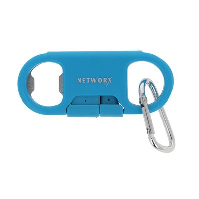 Networx Flaschenöffner mit USB-auf-Micro-USB-Kabel blau