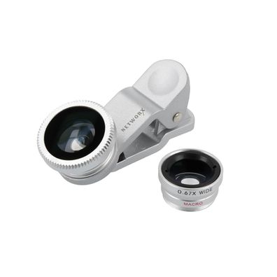 Networx 3-in-1 Linse Kameraobjektiv für Smartphones/ Tablets silber