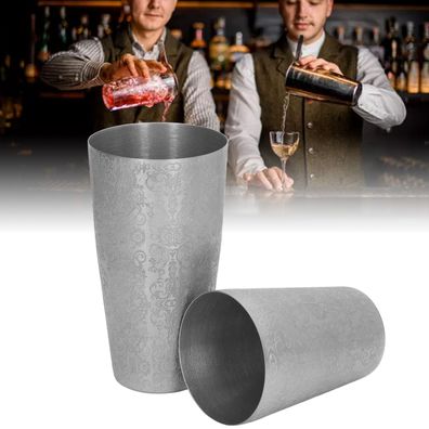Cocktail-Shaker, Boston-Shaker-Set, graviertes Design aus 304 Edelstahl für Barkeepe