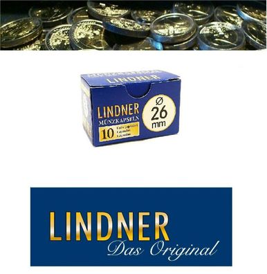Caps / Münzkapseln Lindner "Original" 26 mm für 2 Euro Münzen 10er Pack