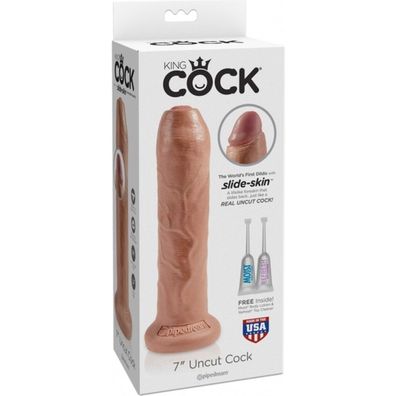 King Cock 7 Uncut - Hautfarben - 21 cm Realistischer Penis Nachbildung Dildo