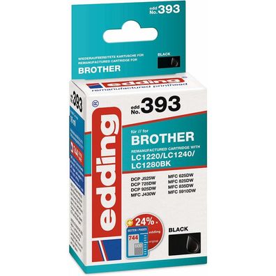 edding EDD-393 schwarz Tintenpatrone ersetzt brother LC-1240BK