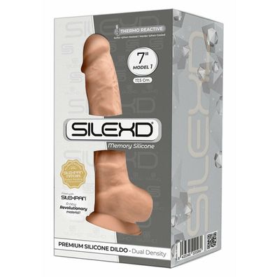SILEXD Dual Density Silicone Dildo Model 1 flesh (7")