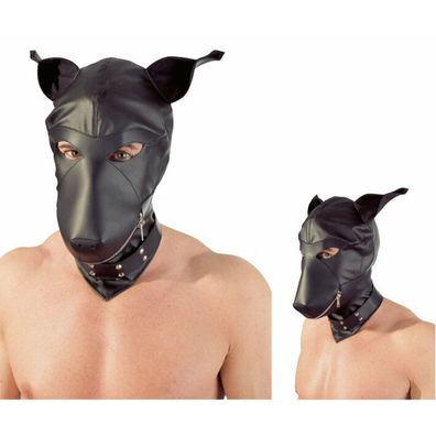 Kopfmaske in Hundeoptik S-L (Lederimitat)