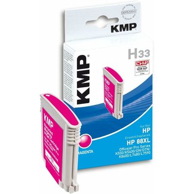 KMP H33 magenta Tintenpatrone ersetzt HP 88XL (C9392AE)