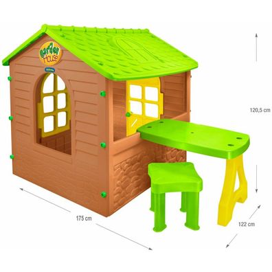 Mochtoys Kindergartenhaus mit Picknicktisch und Stuhl