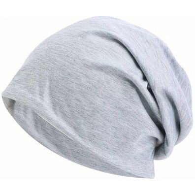 Hellgraue Jersey Chemomütze - Rutschfeste Atmungsaktive Beanie Mütze - Kopfbedeckung