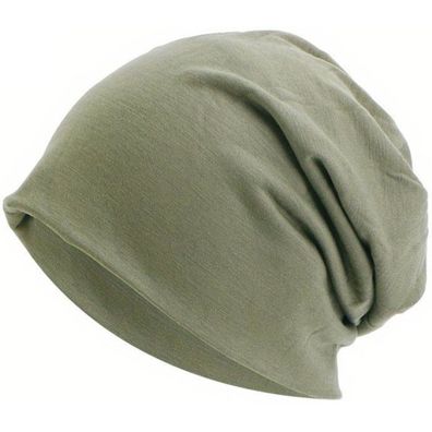 Olivgrüne Jersey Chemomütze - Rutschfeste Atmungsaktive Beanie Mütze - Kopfbedeckung