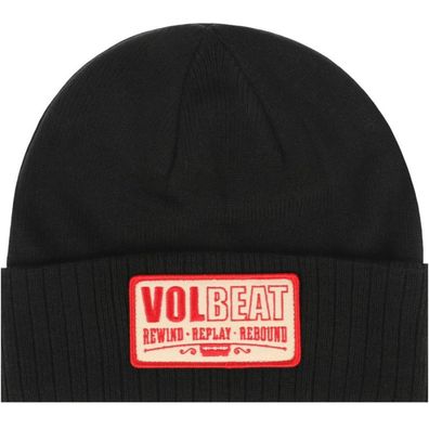 Volbeat Beanies & Mützen - Schwarze Volbeat Beanie Mütze mit Volbeat Patch Logo
