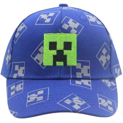 Minecraft Kinder Caps & Kappen - Kinder Minecraft Cap in Blau mit Crepper Logo
