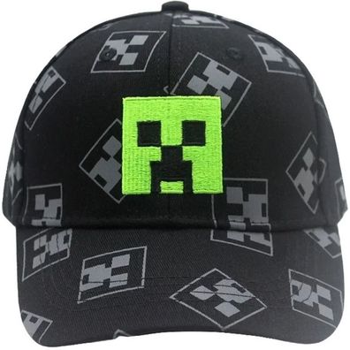 Minecraft Kinder Caps & Kappen - Kinder Minecraft Cap in Schwarz mit Crepper Logo