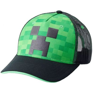 Minecraft Caps & Kappen - Minecraft Trucker Cap in Schwarz mit Crepper Logo Motiv