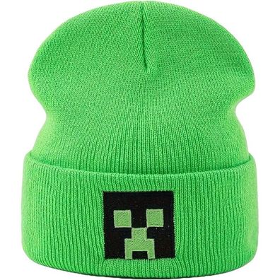 Minecraft Mützen - Minecraft Kappe Cap Beanie Mütze in Grün mit Creeper Logo