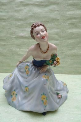 Royal Dux Dame im Ballkleid Art Deco ca 26 cm