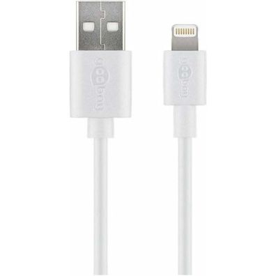 USB 2.0 Adapterkabel, USB-A Stecker > Lightning Stecker (weiß, 1 Meter)