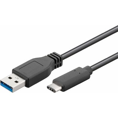 USB 3.2 Gen 1 Kabel, USB-A Stecker > USB-C Stecker (schwarz, 0,5 Meter)