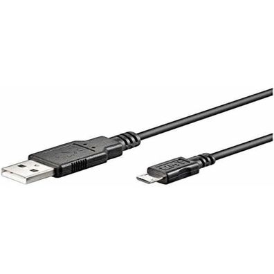USB 2.0 Kabel, USB-A Stecker > Micro-USB Stecker (schwarz, 3 Meter)