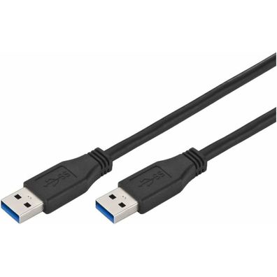 USB 3.2 Gen 1 Kabel, USB-A Stecker > USB-A Stecker (schwarz, 1,8 Meter)