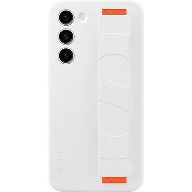 Silicone Grip Case (weiß/ orange, Samsung Galaxy S23 + )
