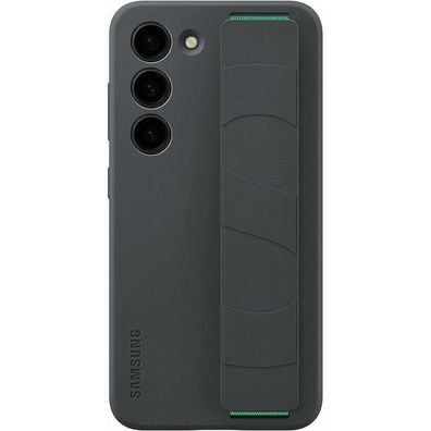 Silicone Grip Case (schwarz/ grün, Samsung Galaxy S23)