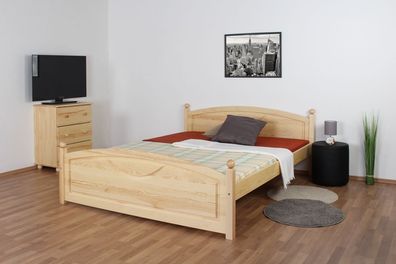 Doppelbett / Gästebett Kiefer massiv Vollholz natur 81, inkl. Lattenrost - 160 x