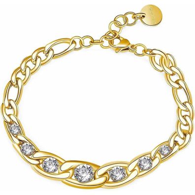 Gold-plated steel bracelet with Symphonia BYM104 crystals