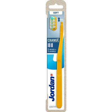 Jordan Change Soft Toothbrush - Griff + 2 Ersatzköpfe 1op. - Farben mischen
