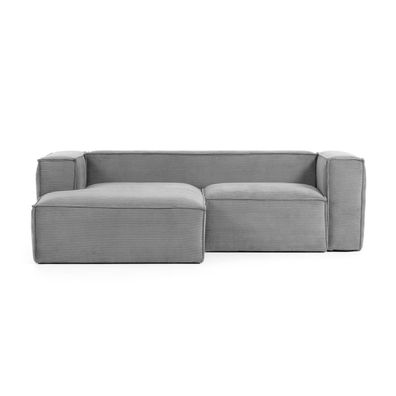 Sofa Blok 2-Sitzer mit Longchair links grau 240 cm
