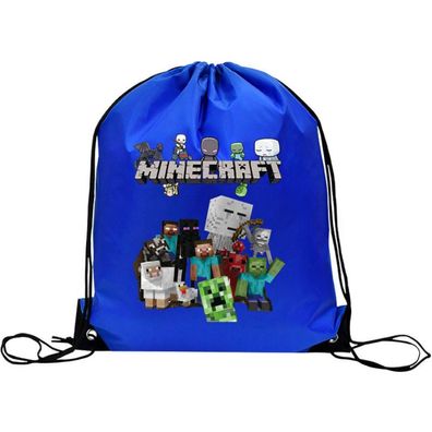Blaue Kinder Minecraft Schulbeutel - Jugend Turnbeutel Sporttaschen Sportbeuteln