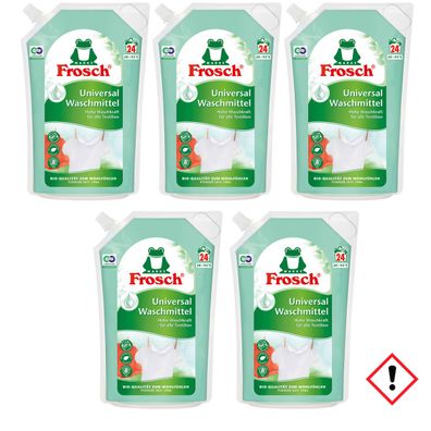 Frosch Flüssig Waschmittel Wiederverschließbar 24 WL 1800ml 5er Pack