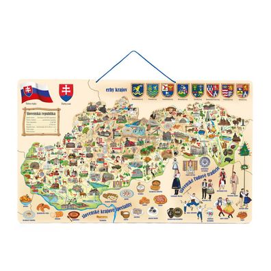 Magnetische Landkarte Slowakei Spiel 3in1