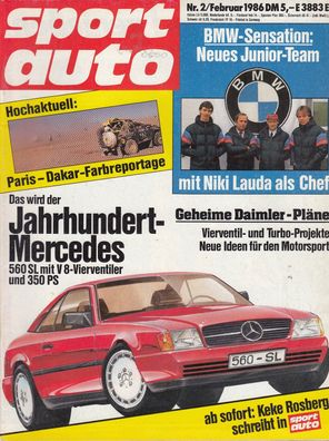 sport auto 2 / 1986, Mercedes, BMW Junior, Ford Sierra, Michalak Corsa, Cart,