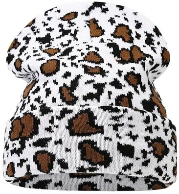 Leopard Beanies Caps Mützen - Sylt Brands Hellbraune Leopardenmuster Fashion Mütze