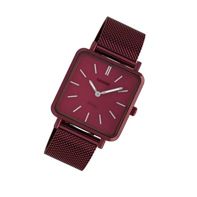 Oozoo Edelstahl Damen Uhr C20011 Analog Quarz Armband weinrot Vintage UOC20011