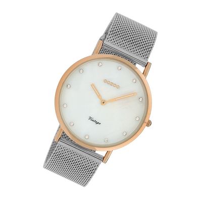 Oozoo Edelstahl Damen Uhr C20065 Quarzuhr Armband silber Vintage Series UOC20065
