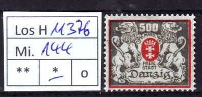 Los H11376 1: Danzig Dienst Mi. 144 *