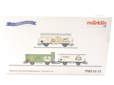 Märklin H0 PMS 62-23 Güterwagen-Set 3-tlg. "Deutsche Postbrauereien" / NEM