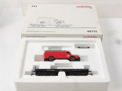 Märklin H0 48755 Güterwagen-Set Schwerlastwagen mit Feuerwehrgerätewagen / NEM