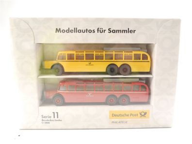 Brekina H0 Serie 11 Modellauto-Set 2-tlg. Bus MB O 10000 Deutsche Post 1:87