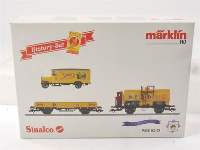 Märklin H0 PMS 62-21 Güterwagen-Set 2-tlg. "Silnalco" DB mit LKW / NEM