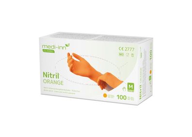 Medi-Inn Nitril Orange - puderfrei - Gr. XS - XL - 1000 Einmalhandschuhe