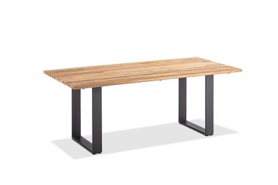 Gartentisch Noha 160x95 Tischplatte Teakholz Profilkufe Aluminium Anthrazit
