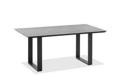 Gartentisch Noha 200x95 Tischplatte HPL Zement Profilkufe Aluminium Anthrazit